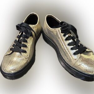 Dr Martens Gold Metallic Oxfords